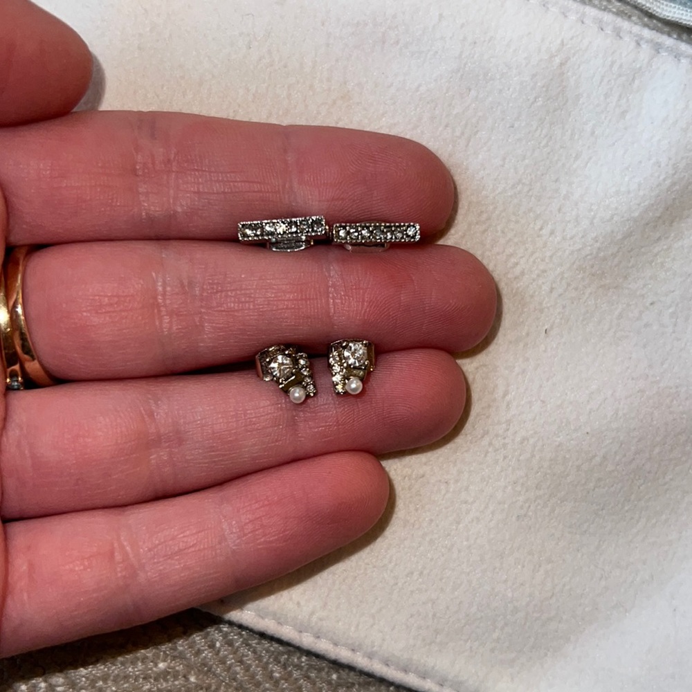 Silver Earrings with Assorted Gems